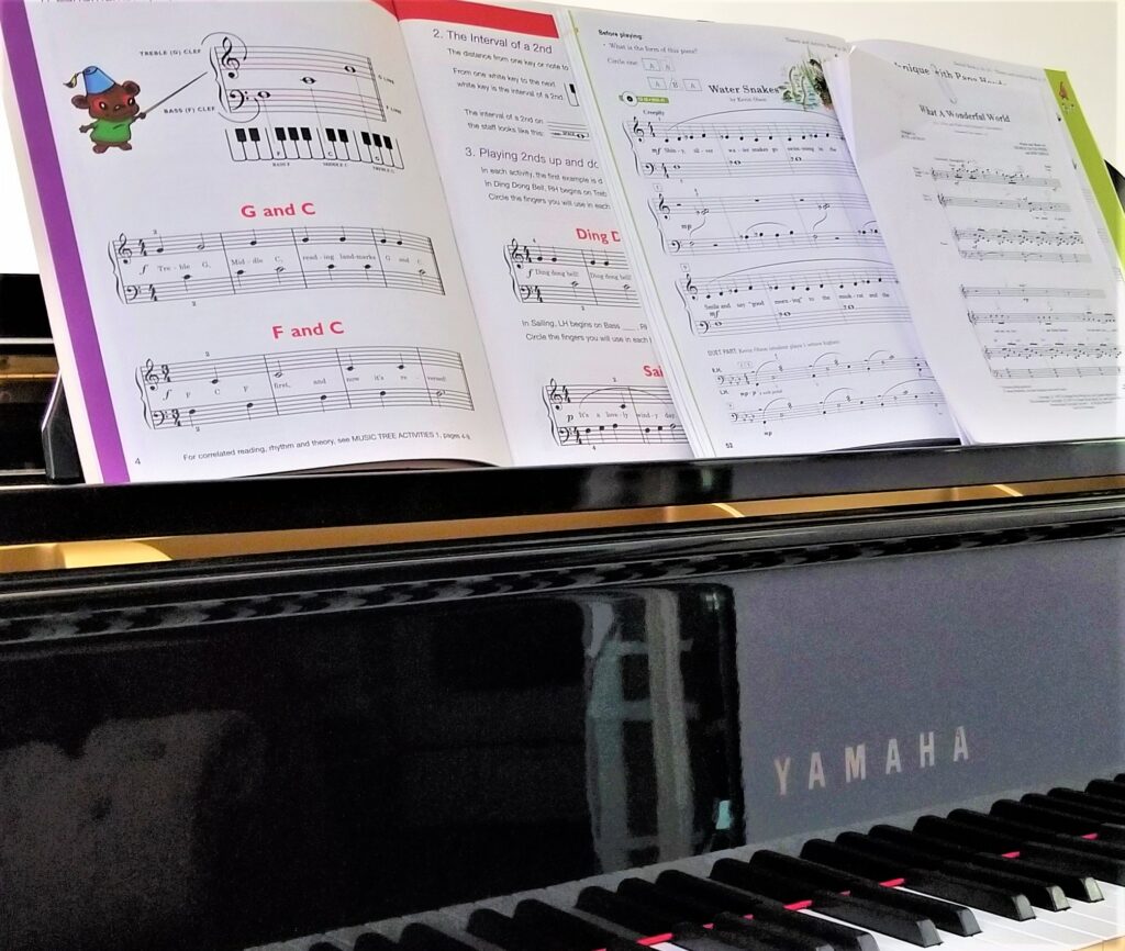 Music books and learning to play the piano